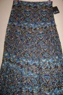 Dimri Ladies Tiered Ruffle Skirt Blue/Brown S NWT  