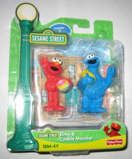   Street Fisher Price Elmo & Cookie Monster Figure Set Collector Cards