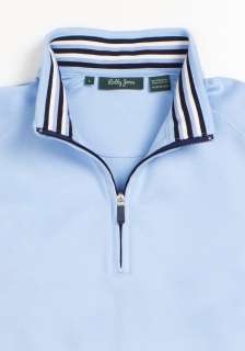  sweatshirt quarter zip mock neck 100 % pima cotton ribbed collar cuff