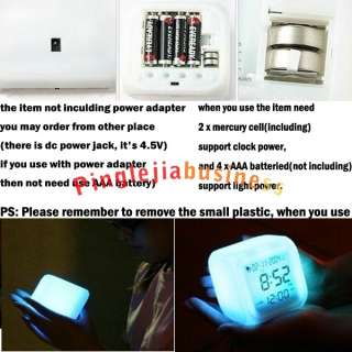 LED 7 Color Change LCD Digital Temperature Thermometer Alarm Clock L 