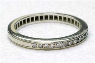 Vintage 14k white Gold .35ct Diamond ladies Band Ring  
