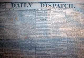 1864 Confederate Civil War newspaper General NATHAN B FORREST Battle 