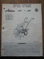 Vintage Ariens Jet Super & Jet Deluxe Tiller Parts List Operators 