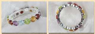 Hübscher Silber 925 Memory Ring mit Multicolor Besatz  