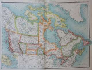 CANADA MAP, ORIGINAL ANTIQUE 1903  