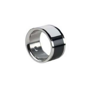Edelstahl Ring mit Motiv schwarz/weiß  Magnetring Ø18  