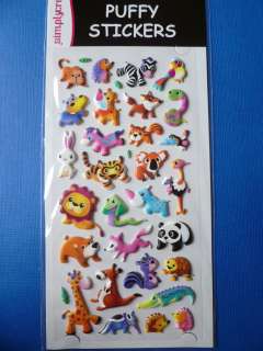 Simply Creative *ZOO/JUNGLE ANIMALS #2* Puffy Stickers  