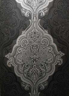 Exquisite Two Tone Bohemian Damask ~ Black & Silver  