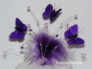 Purple Butterfly Wedding Birthday Cake Topper  