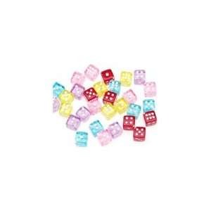  Plastic Dice Beads 10mm Transparent Colors (30pcs/pkg 