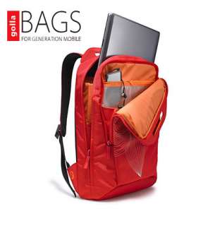 2010 GOLLA G831 CONST 16 INCH RED NETBOOK BACKPACK BAG  