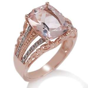 50ct Morganite and Diamond 10K Rose Gold Ring 