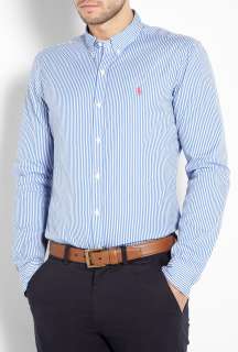 Polo Ralph Lauren  Blue Line Stripe Poplin Slim Fit Shirt by Polo 