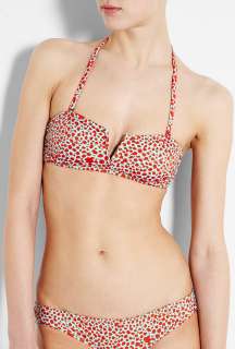 Mini Spot Leopard Red Lorena Bikini Top by Diane Von Furstenberg