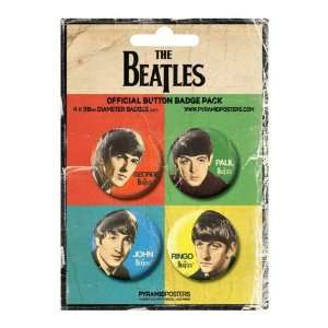     The Beatles pack 4 badges George, Paul, John, Ringo Toys & Games
