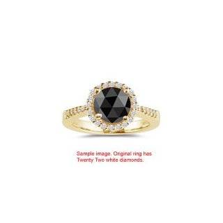   Black & White Diamond Ring in 18K Yellow Gold 4.0 Jewelry 