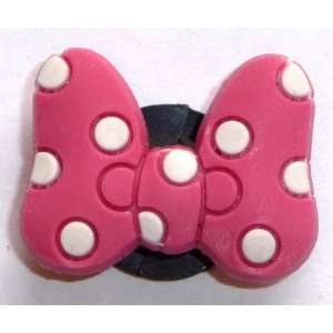  PINK Polka Dot Bow Minnie Mouse Disney JIBBITZ Crocs Hole Bracelet 