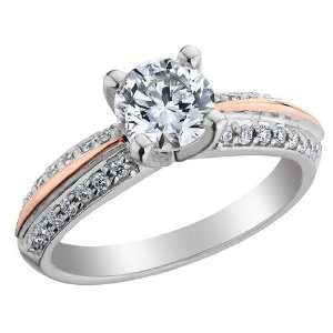   Ring 1.25 Carat (ctw) in 18K White Gold and 14K Pink Gold , Size 4.5