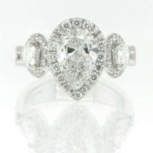    3.36ct Pear Shape Diamond Engagement Anniversary Ring Jewelry