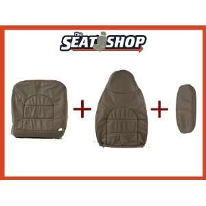 97 98 99 00 Ford F250/350 Grey Leather Seat Cover Bottom/top/armrest 