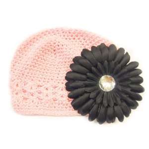   Fits 0   9 Months With a 4 Black Gerbera Daisy Flower Hair Clip Baby