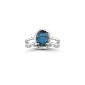   03 Cts London Blue Topaz Solitaire Ring in 14K White Gold 9.0 Jewelry