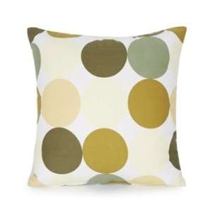  18 x 18 Olive Green Polka Dot Throw Pillow Cover