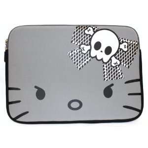  Hello Kitty Gray Bow Skull Neoprene Laptop Case 14 + Free 