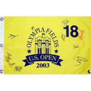  2003 US Open Multi Signed Flag with 10 Signatures Of PGA 