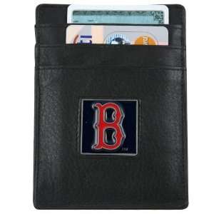  Boston Red Sox Black Leather Money Clip and Business Card 