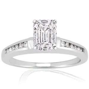  1 Ct Emerald Cut Diamond Engagement Ring Set VS1 D IGI 