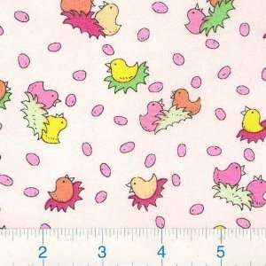  45 Wide Pillow Trunks Baby Chicks Pink Fabric By The 