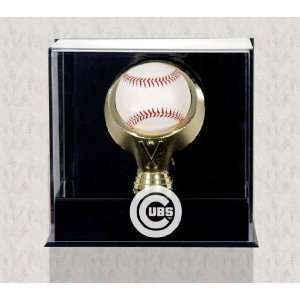 Wall Mounted Gold Ring Baseball Cubs Logo Display Case  