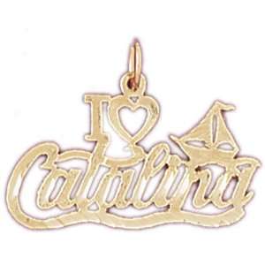  14kt Yellow Gold I Love Catalina Pendant Jewelry