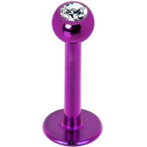 16 Gauge Purple Gem Titanium Labret Monroe Tragus Jewelry