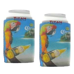 Corona Extra Neoprene Can Insulators   Parrot  Beer Koozies   Set of 