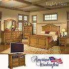 Eagles Nest Queen Rustic Oak Wood 4 Piece Bedroom Furn