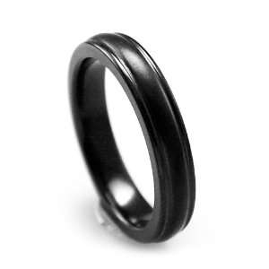  Edward Mirell Designer Black Titanium 4 MM Tri Dome Ring 