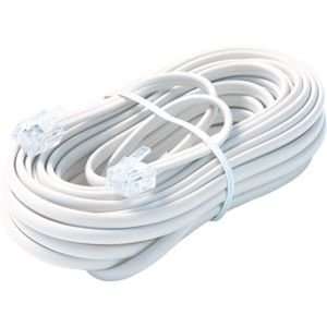  100 White 6 Conductor Telephone Line Cord Premium Retail 
