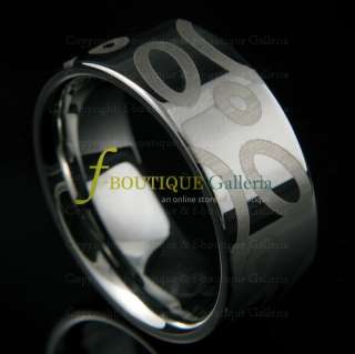 10 MM WIDE TUNGSTEN CARBIDE Wedding Ring PIPE Band CHIC  