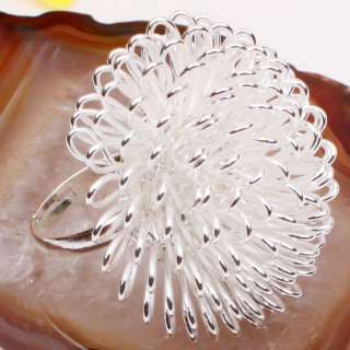 NEW Silver Plated Dandelion Flower Ring Adjustable 1pcs  