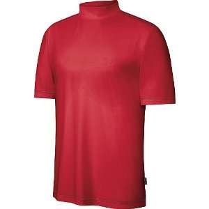 adidas ClimaLite Short Sleeve Jersey Mock   University Red/Black 