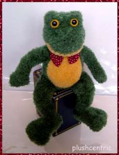   Amela Plush Frog in Bow Tie Terry Shag Fur Retired Beanbag Stuffed Toy