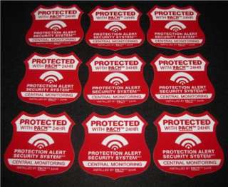 HOME SECURITY ALARM SYSTEM DECALS signs in store too  