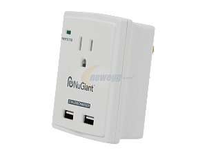   NSS14 1 Outlets 1080 Joules Wall Tap Surge Protector with USB Charger