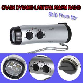   Emergency Crank Dynamo Lantern 5 LCD Flashlight AM/FM Radio  