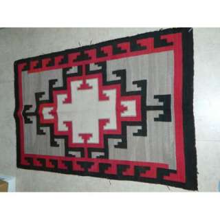   Rug Navajo weaving Lazy lines American Indian Antique Blanket  