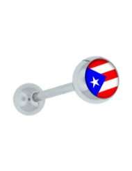 Puerto Rico Logo Tongue Barbell Ring