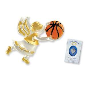  BASKETBALL Wings & Wishes Angel Pin 
