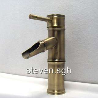   antique brass finish single hole installation tap height 185mm spout